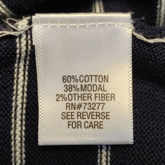 Croft & Barrow Women's Navy Blue/White Long Sleeve Open Front Cardigan XL - Picture 4 of 4